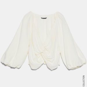 SOLD Zara Rustic White Blouse